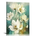 thumbnail image 1 of Shiartex Modern Style White Flower  Canvas Prints Wall Decor Artwork Pictures Painting on Canvas Wall Art for Bedroom Living Room Bathroom Office Home Decorations 16x20 in/12x16 in, 1 of 5