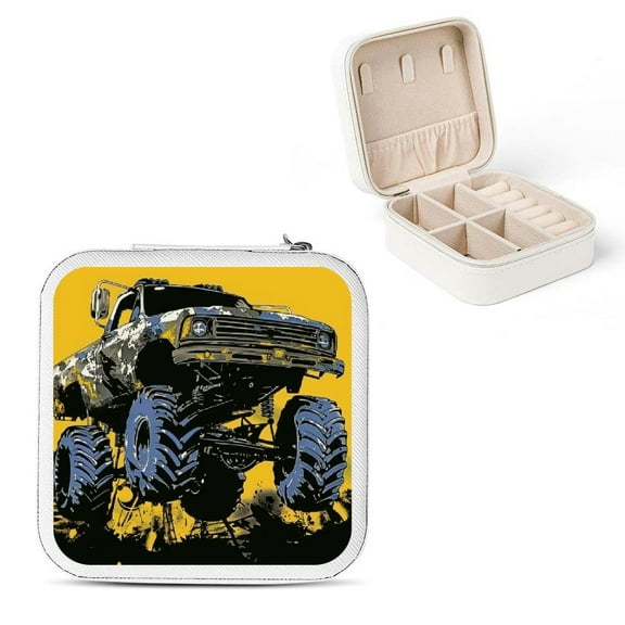 Shiartex Monster Truck Jewelry Storage Artifacts Jewelry Box for Necklace, Ring, Earring, Christmas Gifts White