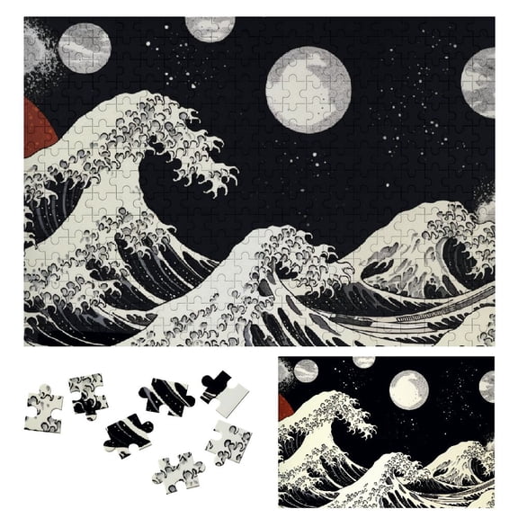 Shiartex Moon Phases Wooden Jigsaw Puzzle | Eco-Friendly Impossible Puzzle Gift for Family and Friends 300 PCS