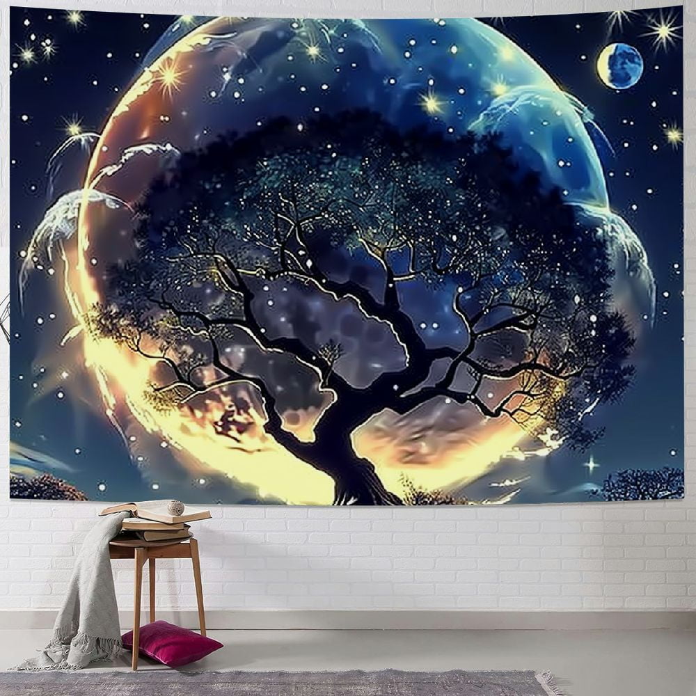 Shiartex Moon Tree of Life Tapestry for Bedroom Space Mountain ...