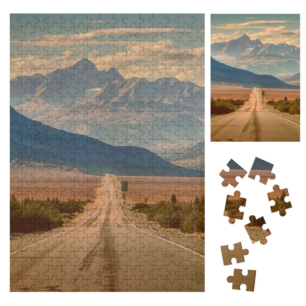 Shiartex Mountain Sky Road Wooden Jigsaw Puzzle for Family and Friends ...