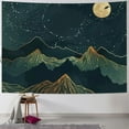 thumbnail image 1 of Shiartex Mountain Wall Tapestry for Bedroom, Green Forest Moon Trees Starry Night Room Decor Tapestry, Gold Nature Stars Landscape Tapestries Aesthetic Poster for Living Room Dorm Office Painting, 1 of 6