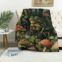 Shiartex Mushroom Blanket Mushroom Gifts for Women Men Kids Frog Blanket Soft Fuzzy Flannel Mushroom Throw Blanket for Couch Sofa Bed Home Decorative Mushroom Blankets All Season  40x50in