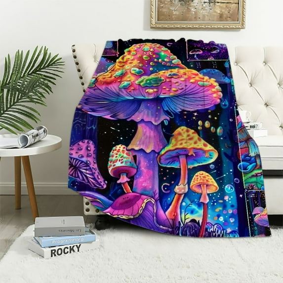 Shiartex Mushroom Blanket Mushroom Gifts for Women Soft Cozy Mushroom Throw Blanket All-Season for Sofa Couch Cottagecore Room Decor Mushroom Blankets for Adults Teen 50x60in