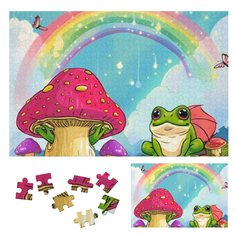 Shiartex Mushroom Frog Rainbow Wooden Jigsaw Puzzle, Impossible Hard ...
