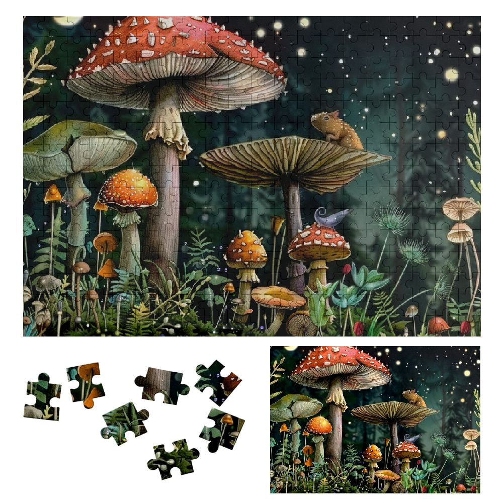 Shiartex Mushroom Plants Animals Wooden Jigsaw Puzzle for Adults and