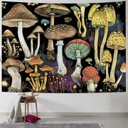Shiartex Mushroom Tapestry Wall Hanging Vintage Fungus Reference Chart Tapestry Wall Decor for Bedroom Living Room Dorm Multi Size Painting