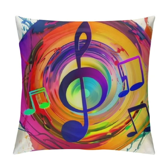 Shiartex Music Print Throw Pillow Cover Square Soft Cushion Cover Throw Pillow Case for Home Decor Living Room Bed Couch Car
