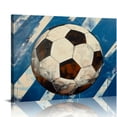 thumbnail image 1 of Shiartex Navy Blue Sports Wall Art Décor Soccer Canvas Art Prints Sport Balls Picture for Man Cave Kids Teenagers Boy Room Decor  20x16in, 1 of 6