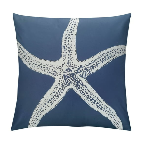 Shiartex Navy Blue Summer Coral Tree Throw Pillow Cover  Blue White Beach Starfish Cushion Pillow Case Square  Nautical Coastal Pillowcase for Party Bed Sofa Home Car Bedroom Outdoor
