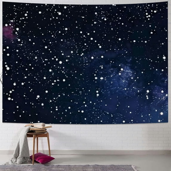 Shiartex Night Sky Stars Tapestry Wall Hanging Starry Dark Blue Galaxy Universe Tapestries Space Room Wall Art TapestriesKids Adults for Bedroom Living Room Dorm 40x30inch