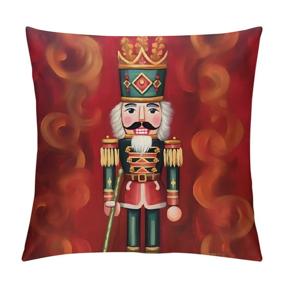 Shiartex Nutcracker Throw Pillow Cushion Covers Winter Holiday Home Decor 1 PC - Christmas Sofa Couch Bedroom Car Chair Pillow Case 12x12in