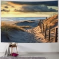 thumbnail image 1 of Shiartex  Ocean Beach Tapestry Seaside Wall Decor Sunset Costal Scenery Landscape Wall Hanging Nautical Sea Scenic Sand Blue Sky Summer Peaceful Calming Relax Bedroom Living Room 60x50inch, 1 of 6
