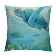 thumbnail image 1 of Shiartex  Ocean Beach Throw Pillow Covers Seahorse Turtle Starfish Coastal Outdoor Decorative Pillows Soft Cushion Cases for Couch Sofa Bed Home Decor White, 1 of 5