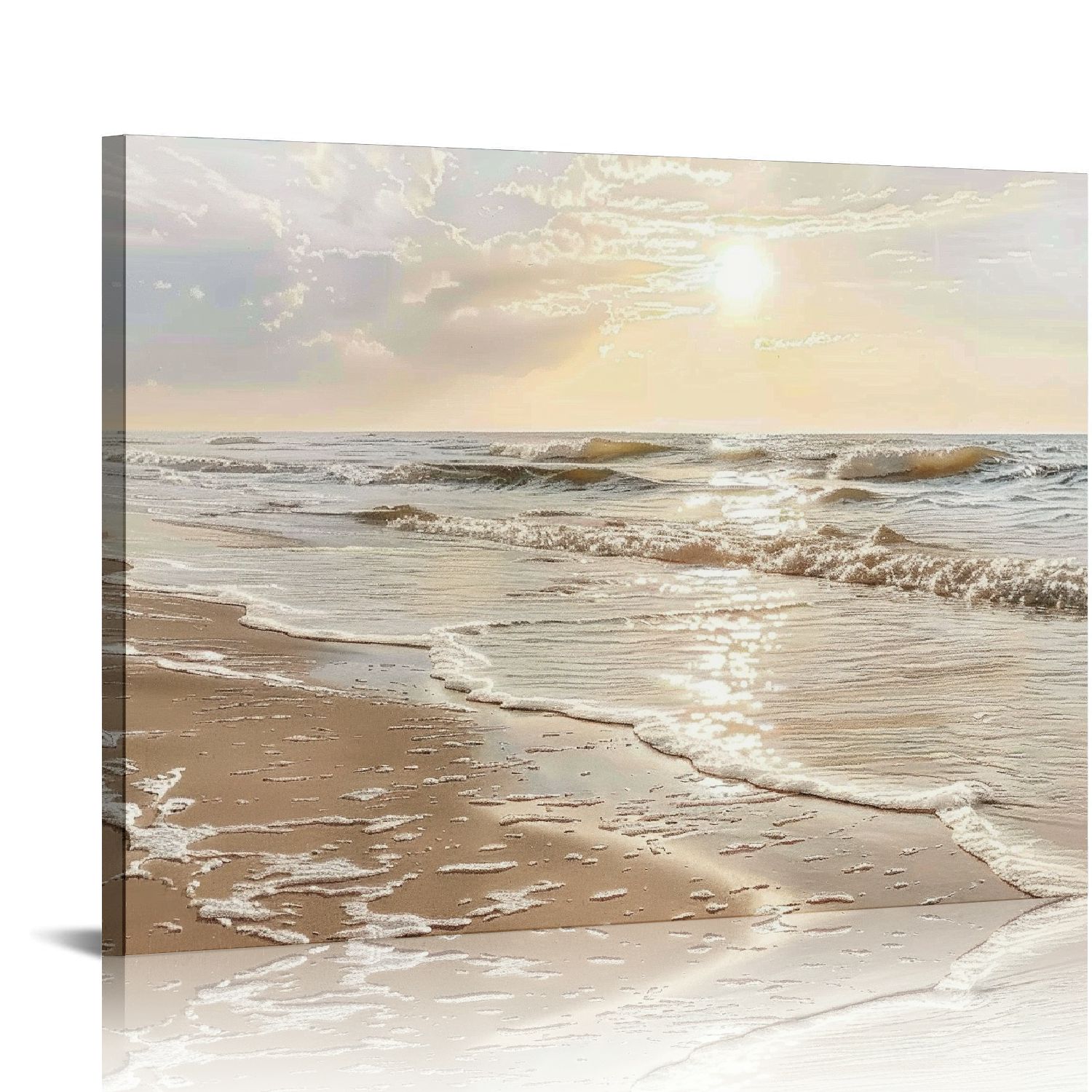 Shiartex Ocean Sunset Canvas Wall Art: Tropical Sands Beach Artwork ...