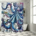 thumbnail image 1 of Shiartex Octopus Shower Curtains for Bathroom Blue Ocean Monster Nautical Kraken Polyester Fabric Home Decoration with Hooks 36x72, 1 of 7