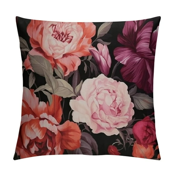 Shiartex Outdoor Patio Throw Pillow Cover Peony Flowers Farmhouse Décor Outside Furniture Swing Seat Bench Chair Decorative Cushion Cases Deep Seat Bed Couch Sofa