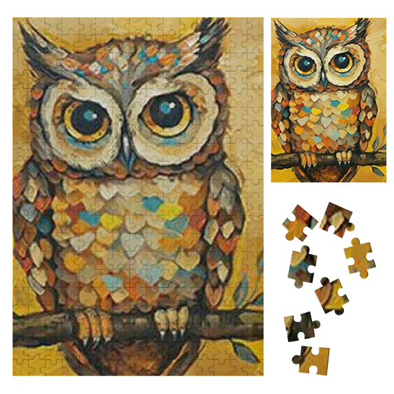 Shiartex Owl Wooden Jigsaw Puzzle for Family and Friends, Challenging and Relaxing Wood Puzzle for Adults, Ideal Gift for Birthday and Wedding, Premium Eco-Friendly Material 300PCS