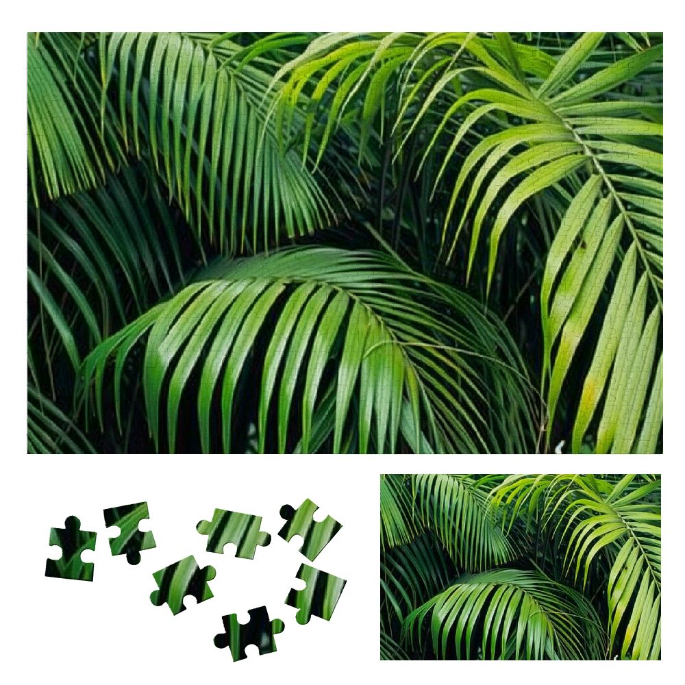 Shiartex Palm Tree Green Leaves Print Wooden Jigsaw Puzzle for Adults ...