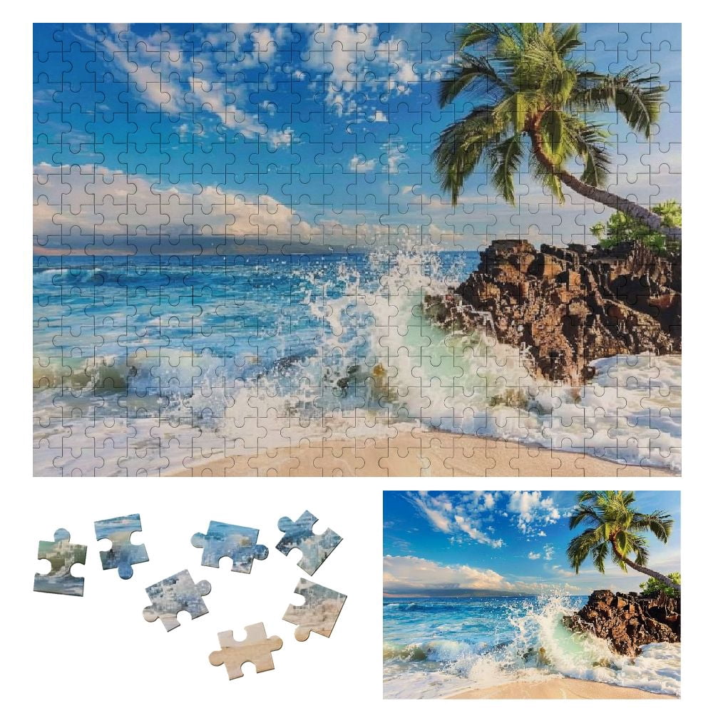 Shiartex Palm Tree Wooden Jigsaw Puzzle for Adults and Kids, Relaxing ...