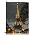 thumbnail image 1 of Shiartex Paris Cityscape Canvas Wall Art Eiffel Tower at Night Canvas Picture  Print Gallery Wrap Modern Home Decor Framed Ready to Hang 16x20 in/12x16 in, 1 of 5