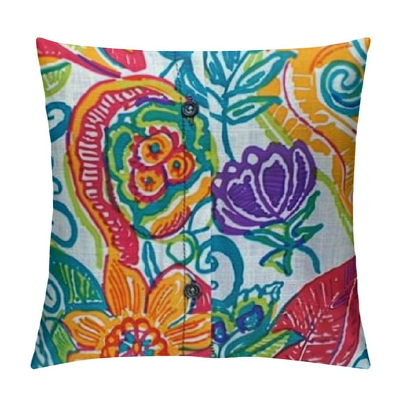 Shiartex  Patio Throw Pillow Covers ONLY, Water Repellent Cushion Cases Square Pillowcases for Outdoor Couch Decoration, Paisley  White