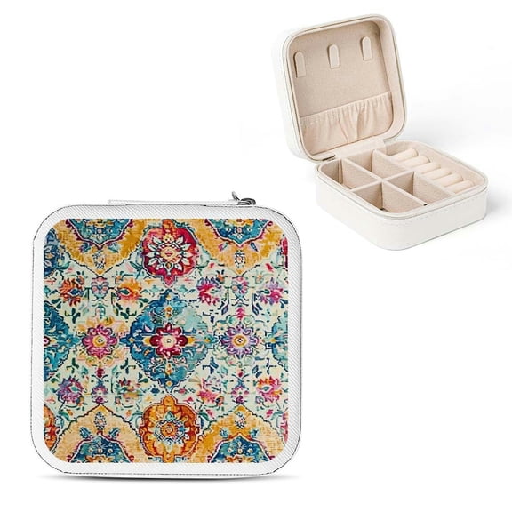 Shiartex Pattern Colors Flexible Storage Jewelry Box for Women White