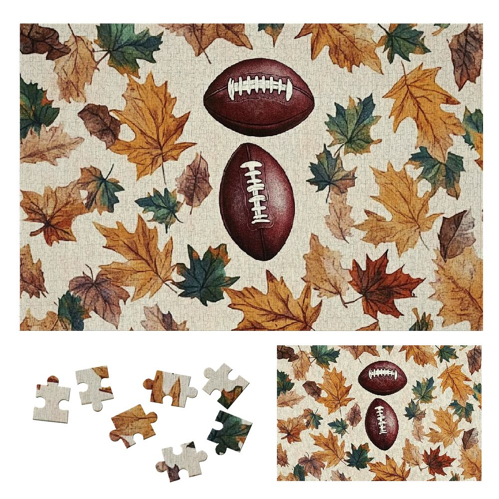 Shiartex Pattern Leaves Football Wooden Jigsaw Puzzle for Adults ...