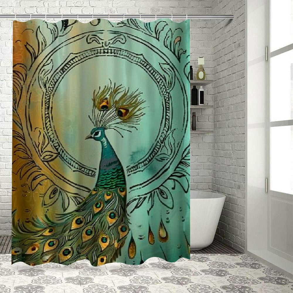 Shiartex Peacock Shower Curtain, Aesthetic First Nations Feather and ...