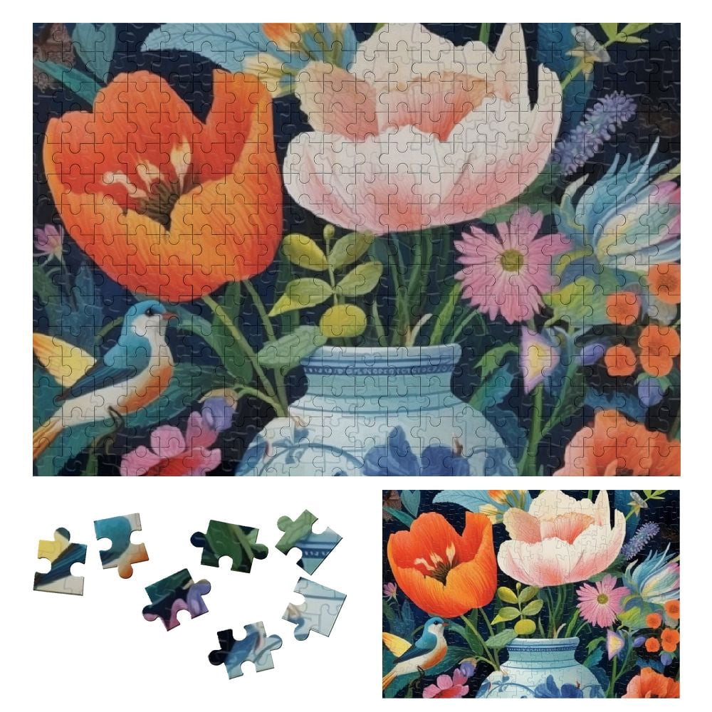 Shiartex Piece and Love Still Life with Flowers Jigsaw Puzzle, Puzzle ...