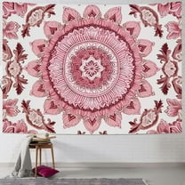 Shiartex  Pink Boho Wall Tapestry Mandala Tapestry Aesthetic Hippie Decor for Bedroom Teen Girl Bohemian Floral Art Indian Tapestries Wall Hanging for College Dorm Living Room 40x30inch