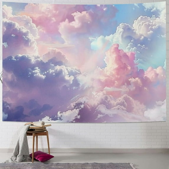 Shiartex  Pink Cloud Tapestry Colorful Abstract Clouds Natural Landscape Tapestries Wall Hanging for Bedroom Living Room Teen Dorm Indie Decor Poster Blanket 50x40inch