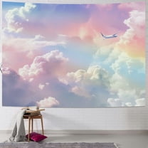 Shiartex Pink Cloud Wall Tapestry for Girls Bedroom Aesthetic Decor, Abstract Colorful Sky Clouds Natural Landscape Tapestry Wall Art Hanging for College Dorm Home Girly Teen Party Backdrops 40x30inch