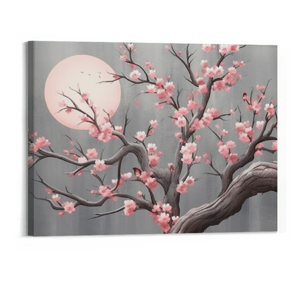 Shiartex Pink Flower Wall Paintings Cherry Blossom Canvas Prints ...