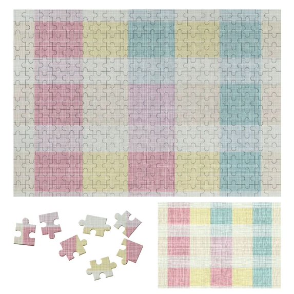 Shiartex Plaid Pattern Wooden Jigsaw Puzzle for Adults - Leisure Game Toy Gift for Family and Friends 300 PCS