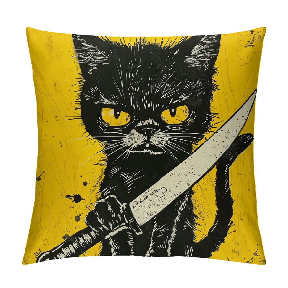 Shiartex Pretty Cat Throw Pillow Cover Funny Cartoon Animal Graffiti