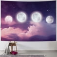 thumbnail image 1 of Shiartex  Purple Cloud Tapestry Wall Hanging, Moon Phase and Star in Purple and Pink Sky Tapestry Night Nature Landscape Tapestry for Girl Bedroom Living Room Dorm Wall Decor 60x50inch, 1 of 6