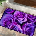 thumbnail image 1 of Shiartex Purple Roses Felt Square Floor Mat for Home Entry Indoor Outdoor Anti-Slip Entrance Mat for All Seasons 19.68*39.37 in, 1 of 6