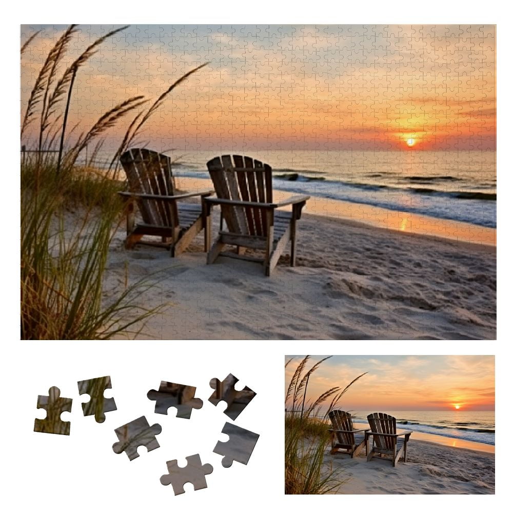 Shiartex Puzzle Coastal Sunrise- Beach Puzzles for Adults Jigsaw Puzzle Beach - Ocean Puzzles for Adults- Beach Theme Jigsaw Puzzles 1000 PCS