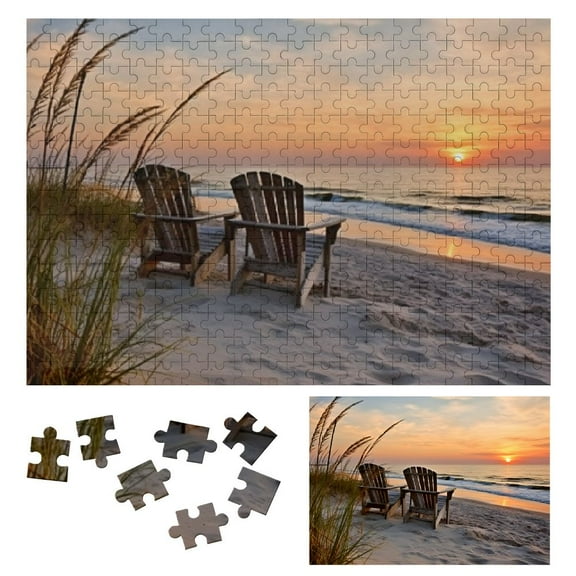 Shiartex Puzzle Coastal Sunrise- Beach Puzzles for Adults Jigsaw Puzzle Beach - Ocean Puzzles for Adults- Beach Theme Jigsaw Puzzles 300 PCS