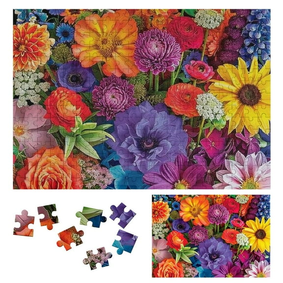 Shiartex Puzzle for Adults,Rainbow Flower Jigsaw Puzzle Impossible Hard Challenge Puzzles for Adults 300 PCS