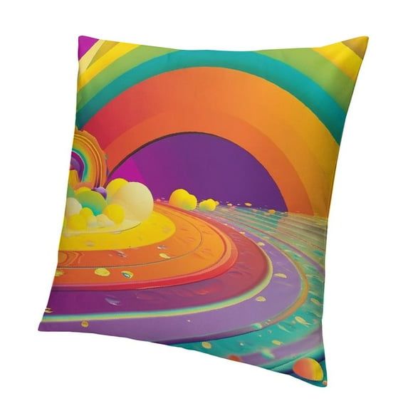 Shiartex Rainbow Clipart Print,Square Printed Cushion Cover, Slipover Pillowslip for Home Sofa Couch Chair Back Seat, Multicolour