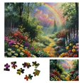 thumbnail image 1 of Shiartex Rainbow Flowers Garden Print Wooden Jigsaw Puzzle for Family Friends, Eco-Friendly Impossible Puzzle Gift 500 PCS, 1 of 6