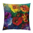 thumbnail image 1 of Shiartex Rainbow Flowers Print Throw Pillow Cover Square Soft Cushion Cover Throw Pillow Case for Home Decor Living Room Bed Couch Car, 1 of 5