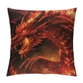 thumbnail image 1 of Shiartex Red Dragon Throw Pillow Covers Kids Boys Games Cushion Covers for Couch Sofa Flame Wild Animal Decorative Pillowcases Red Black Wildlife Outdoor Pillows Covers White, 1 of 5