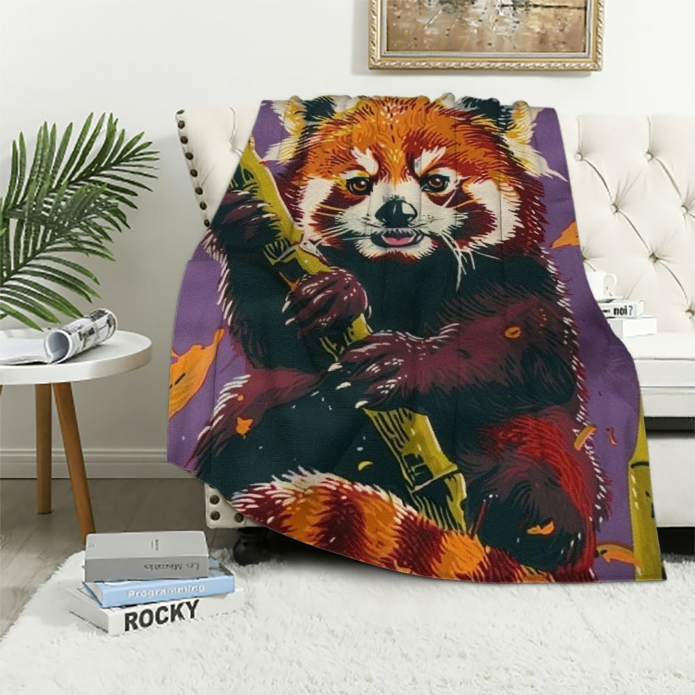 Shiartex Red Panda Blanket Soft Warm Cute Animal Throw Blankets