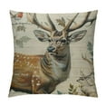 thumbnail image 1 of Shiartex Reindeer Throw Pillow Cover  Woodland Pillow Cover for Girls,Rustic Elk Deer Moose Cushion Case Plant Branches Pine Branch Botanical Pinecone Farmhouse Decor 24x24in, 1 of 5