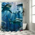 thumbnail image 1 of Shiartex Sea Shark Shower Curtain Tropical Ocean Theme Shark Hole Shower Curtains for Bathroom Decor Polyester Fabric Waterproof Blue Underwater World Shower Curtain 60x72, 1 of 7