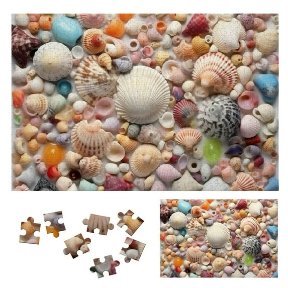 Shiartex Sea Shore Sea Shells - Seashell and Seashore Beach Jigsaw Puzzles for Adults Bright Colorful Shell Puzzle Difficult and Challenging Puzzle Fun for The Whole Family 1000 PCS