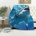 thumbnail image 1 of Shiartex Shark Blanket Gifts for Boys Kids - Nautical Ocean Animal Lover Throw for Women Girls Men Adults Bedroom Living Room Decor Soft Fuzzy Cozy Bed Birthday Christmas Lightweight 60x80in, 1 of 6